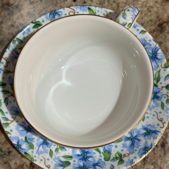 Ainsley China Two's Company chintz stacking teapot cup and saucer vintage 1980s - Picture 4 of 5